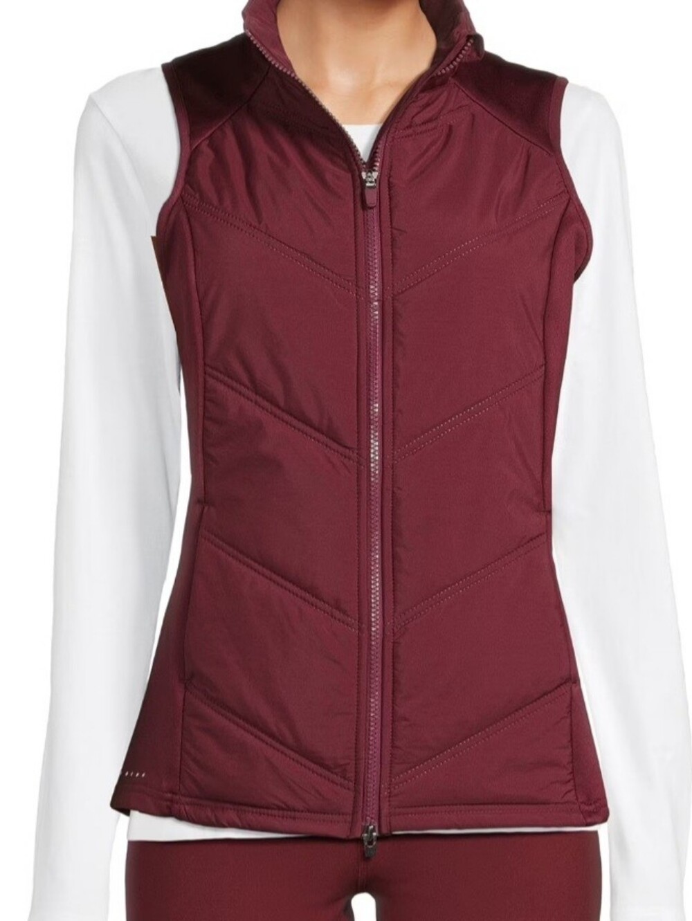 Avia Quilted Burgundy Sleeveless Vest